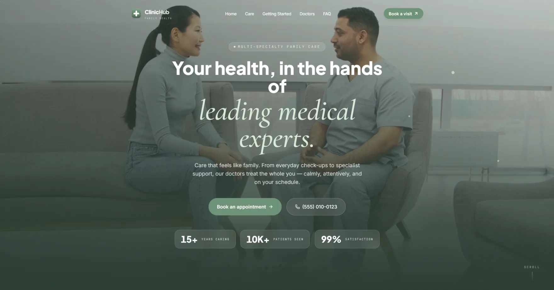 Clinic Hub desktop homepage