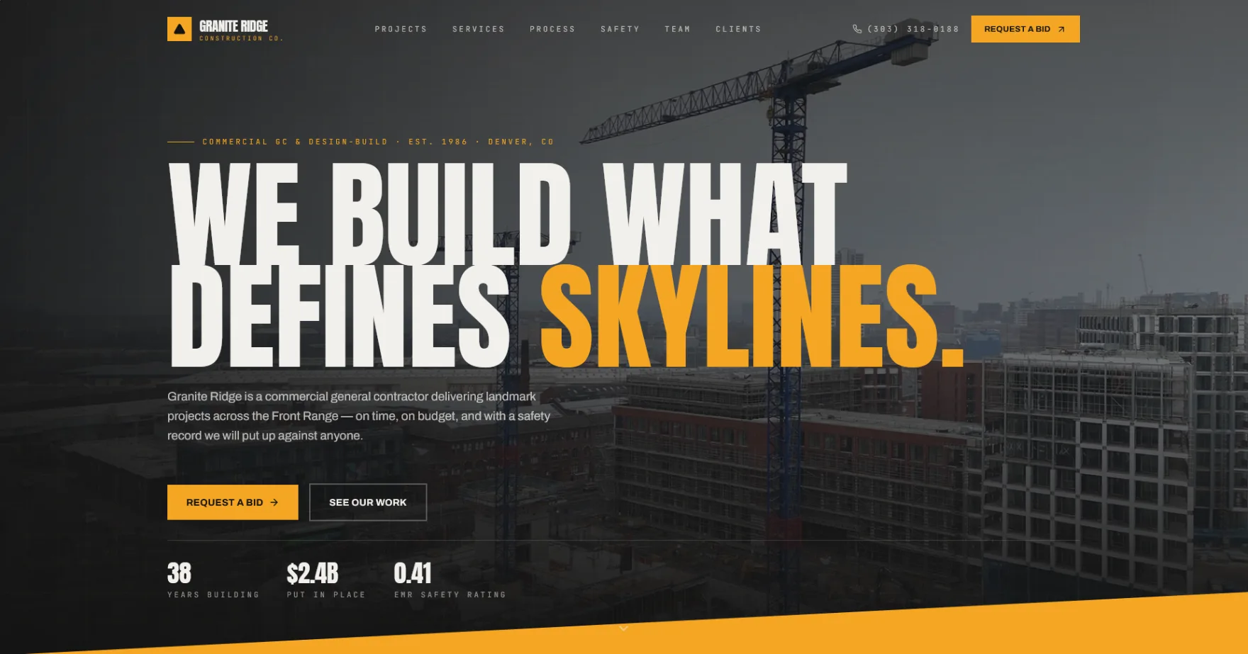 Granite Ridge desktop homepage
