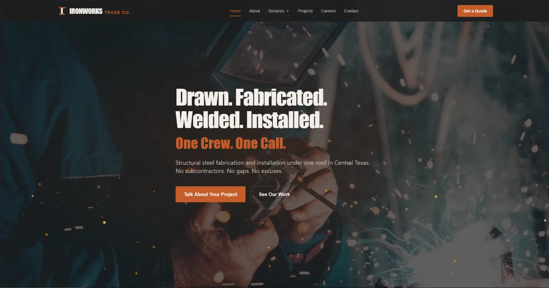 Ironworks Trade desktop homepage