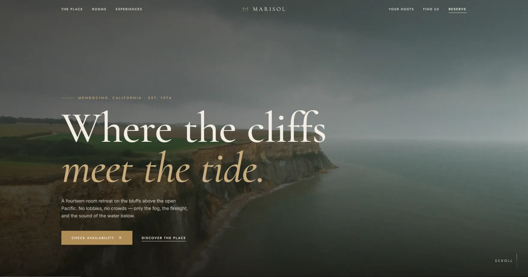 The Marisol desktop homepage