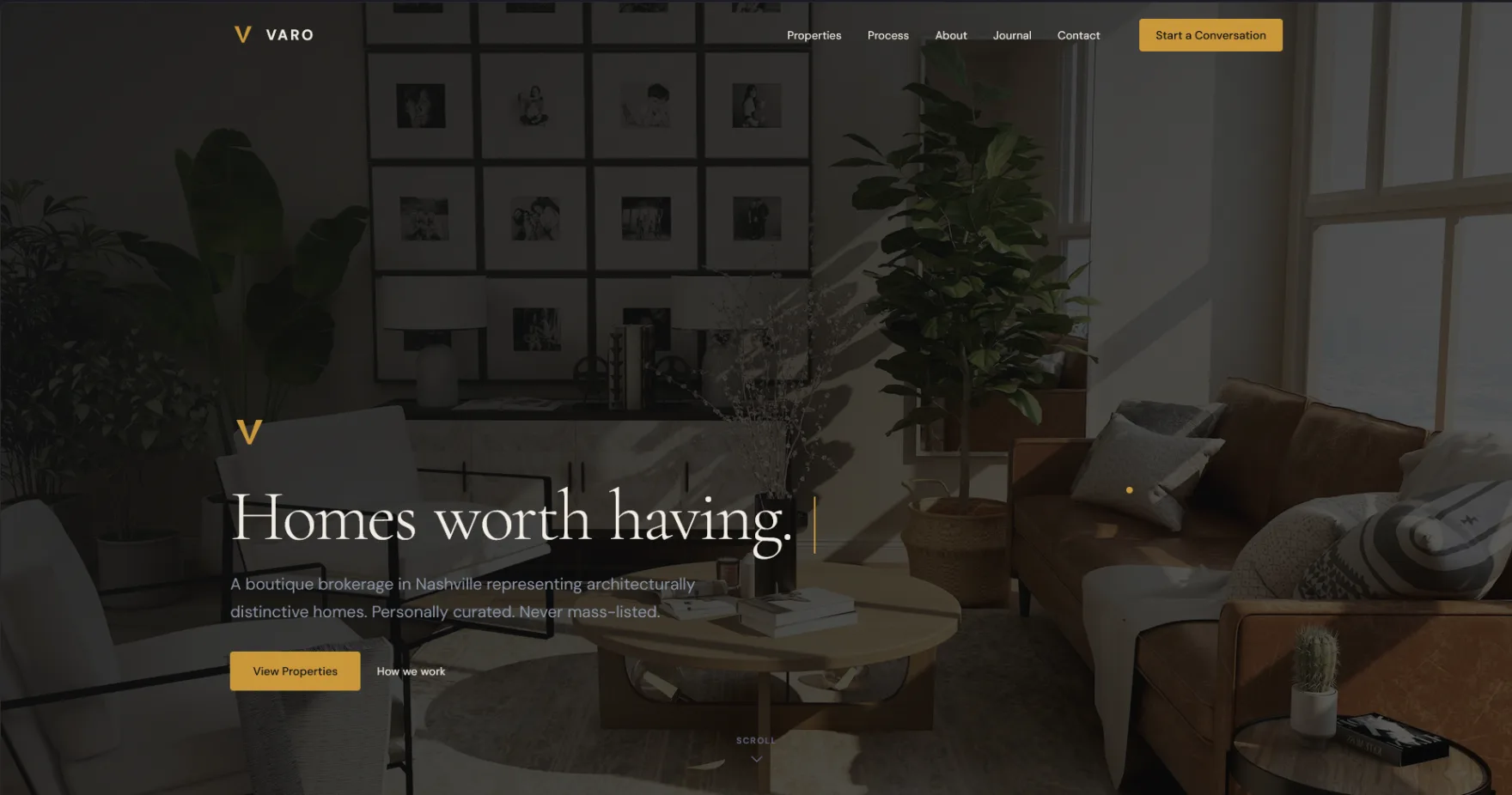 Varo Realty desktop homepage